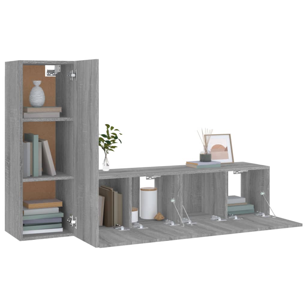 Ensemble de meubles TV 3 pcs Sonoma gris Bois d'ingénierie - XIOS