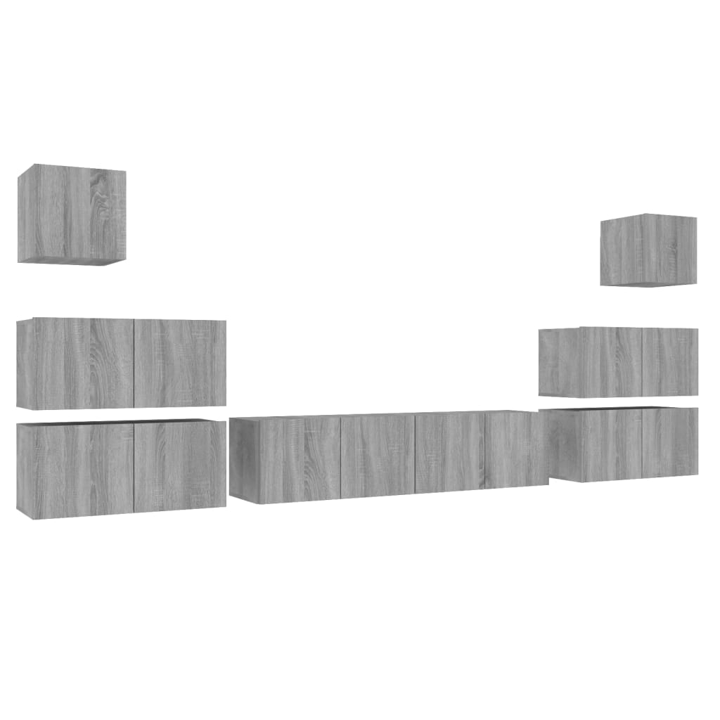 Ensemble de meubles TV 8 pcs Sonoma gris Bois d'ingénierie - XIOS