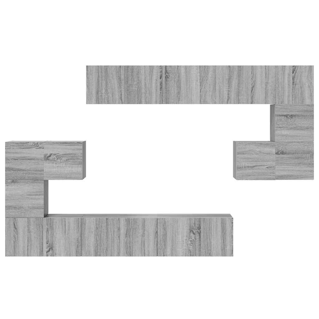 Ensemble de meubles TV 10 pcs Sonoma gris Bois d'ingénierie - XIOS