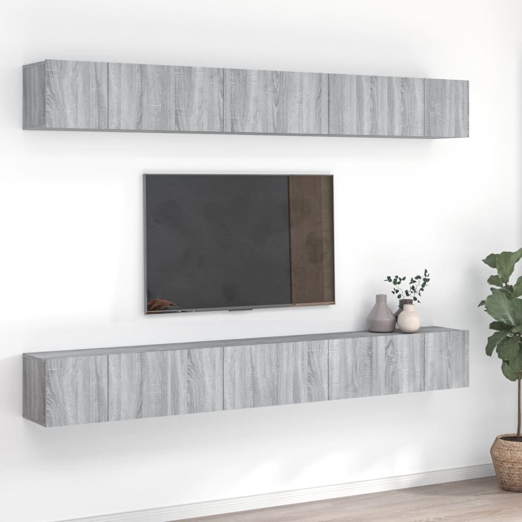 Meubles TV 8 pcs Sonoma gris 60x30x30 cm Bois d'ingénierie - XIOS