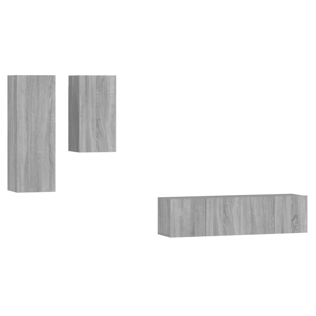 Ensemble de meubles TV 4 pcs Sonoma gris Bois d'ingénierie - XIOS