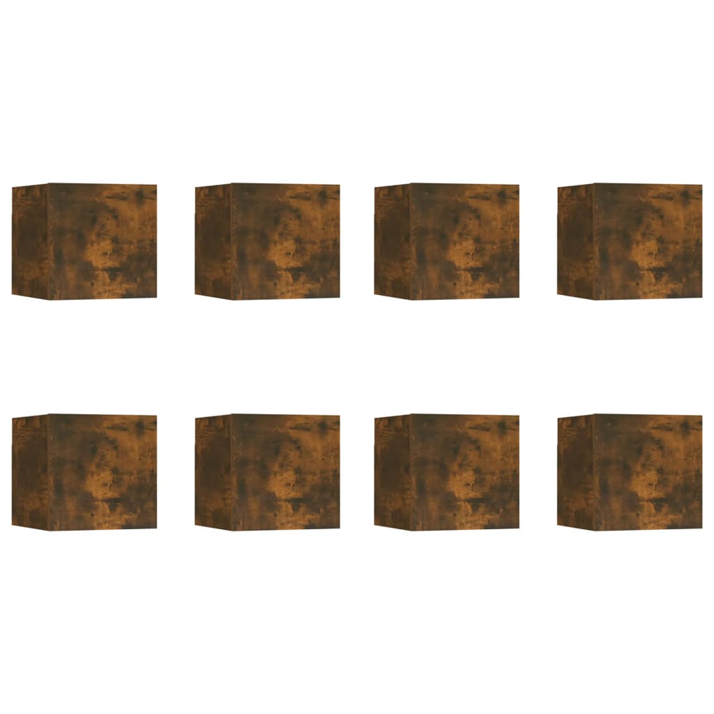 Meubles TV muraux 8 pcs Chêne fumé 30,5x30x30 cm Meubles TV vidaXL   