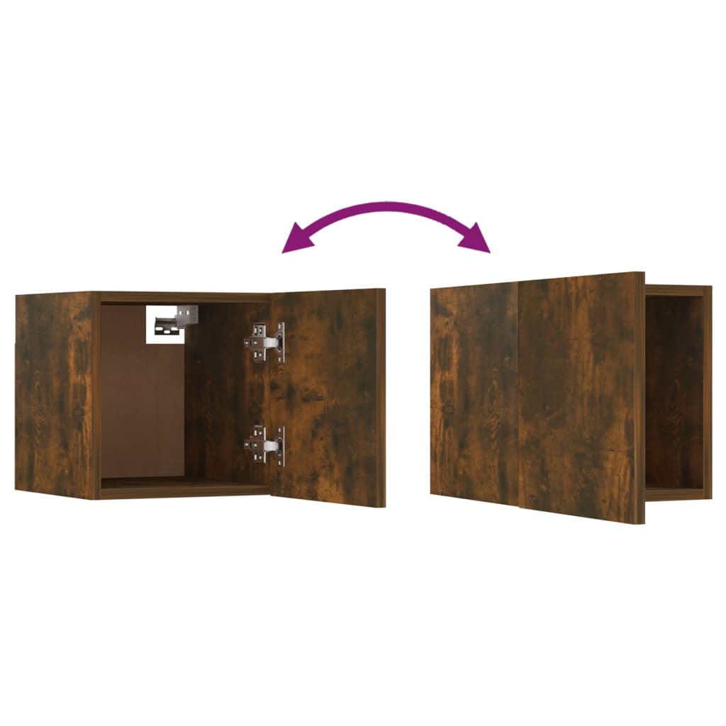 Meubles TV muraux 8 pcs Chêne fumé 30,5x30x30 cm Meubles TV vidaXL   