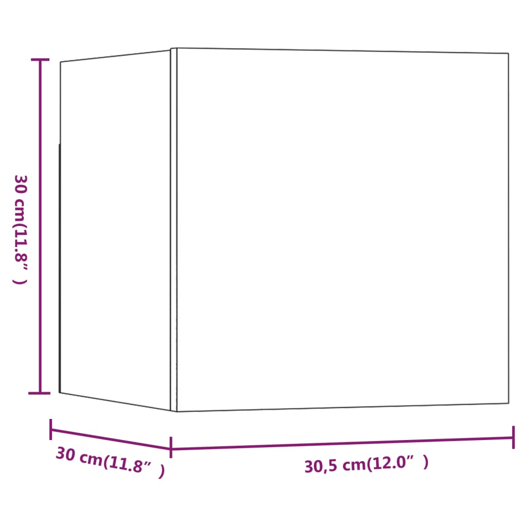 Meubles TV muraux 8 pcs Chêne fumé 30,5x30x30 cm Meubles TV vidaXL   
