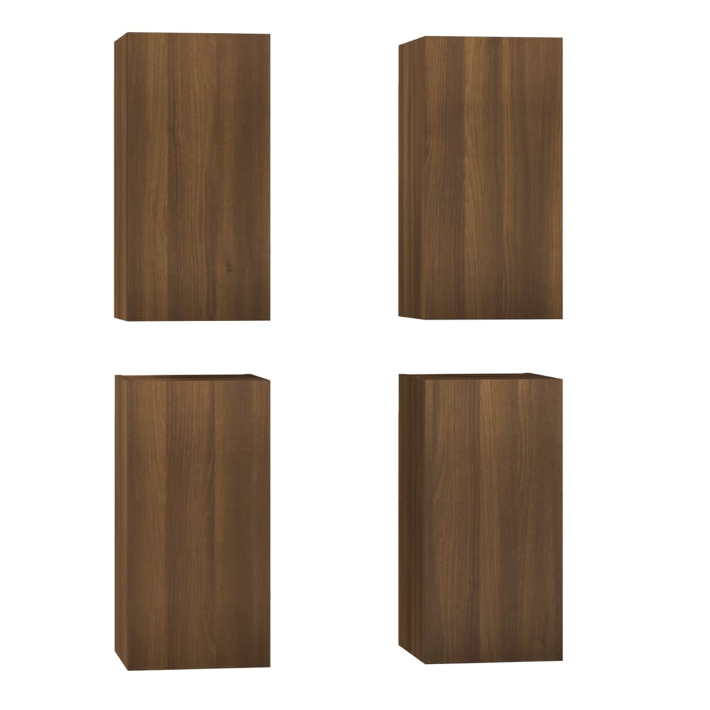 Meubles TV 4 pcs Chêne marron 30,5x30x60 cm Bois d'ingénierie Meubles TV vidaXL   