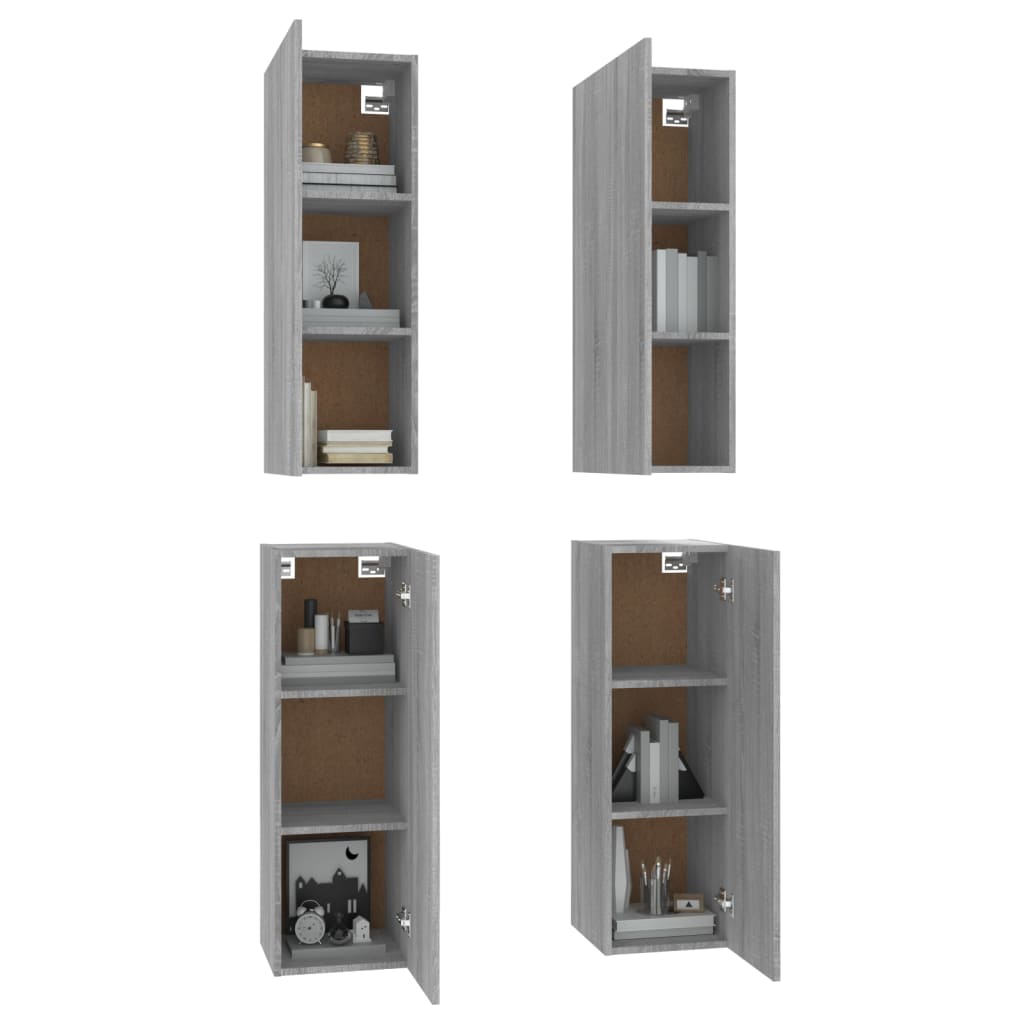 Meubles TV 4 pcs Sonoma gris 30,5x30x90 cm Bois d'ingénierie - XIOS