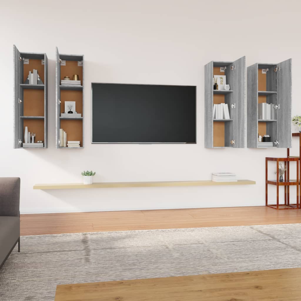 Meubles TV 4 pcs Sonoma gris 30,5x30x110 cm Bois d'ingénierie Meubles TV vidaXL   