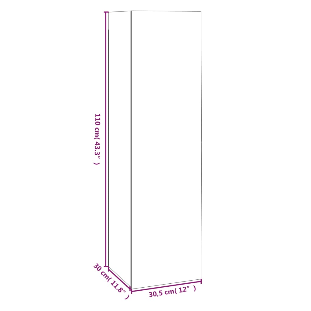 Meubles TV 4 pcs Sonoma gris 30,5x30x110 cm Bois d'ingénierie Meubles TV vidaXL   