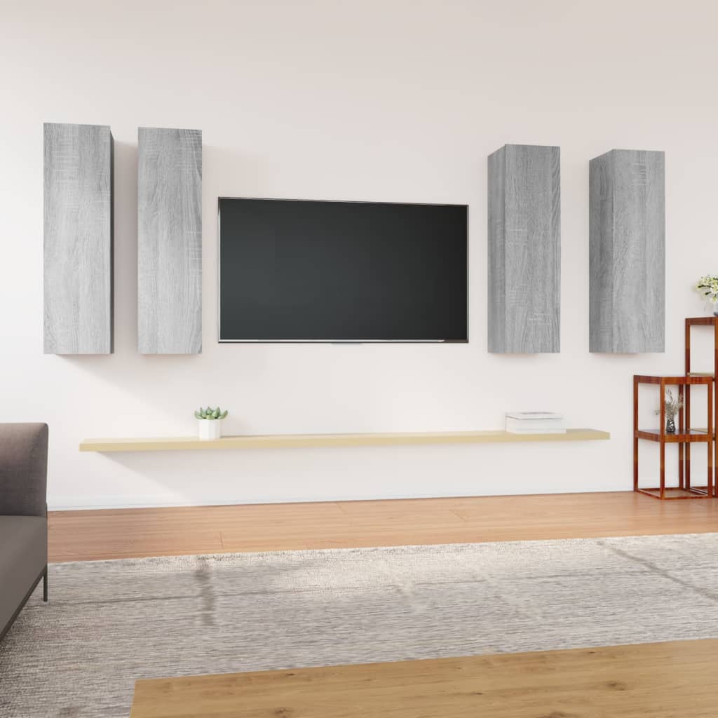Meubles TV 4 pcs Sonoma gris 30,5x30x110 cm Bois d'ingénierie Meubles TV vidaXL   
