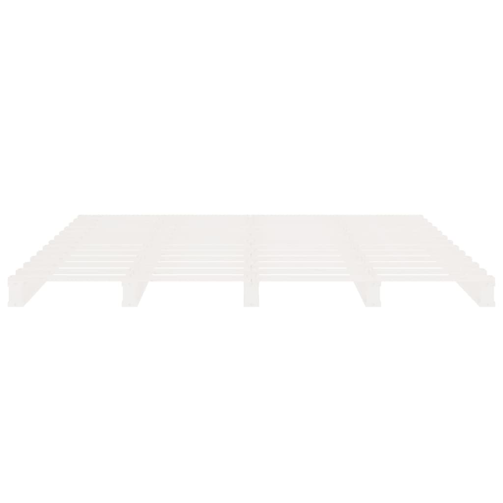 Cadre de lit sans matelas blanc 120x200 cm bois de pin massif - XIOS