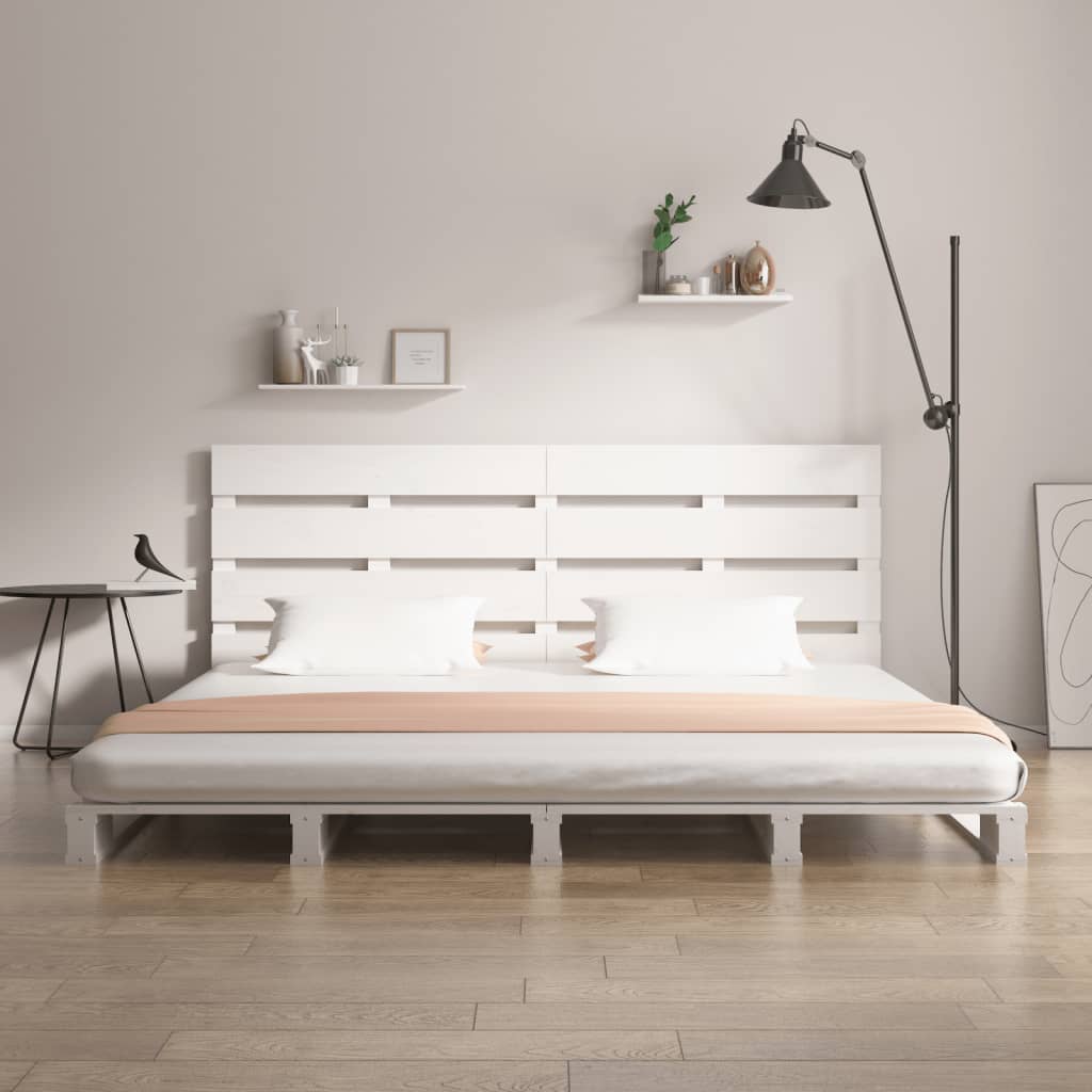 Cadre de lit sans matelas blanc 160x200 cm bois de pin massif - XIOS
