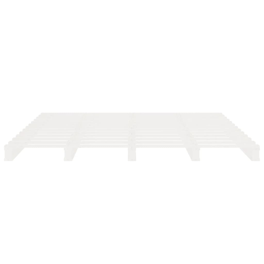 Cadre de lit sans matelas blanc 160x200 cm bois de pin massif - XIOS