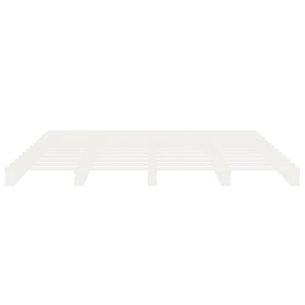 Cadre de lit sans matelas blanc 180x200 cm bois massif de pin - XIOS