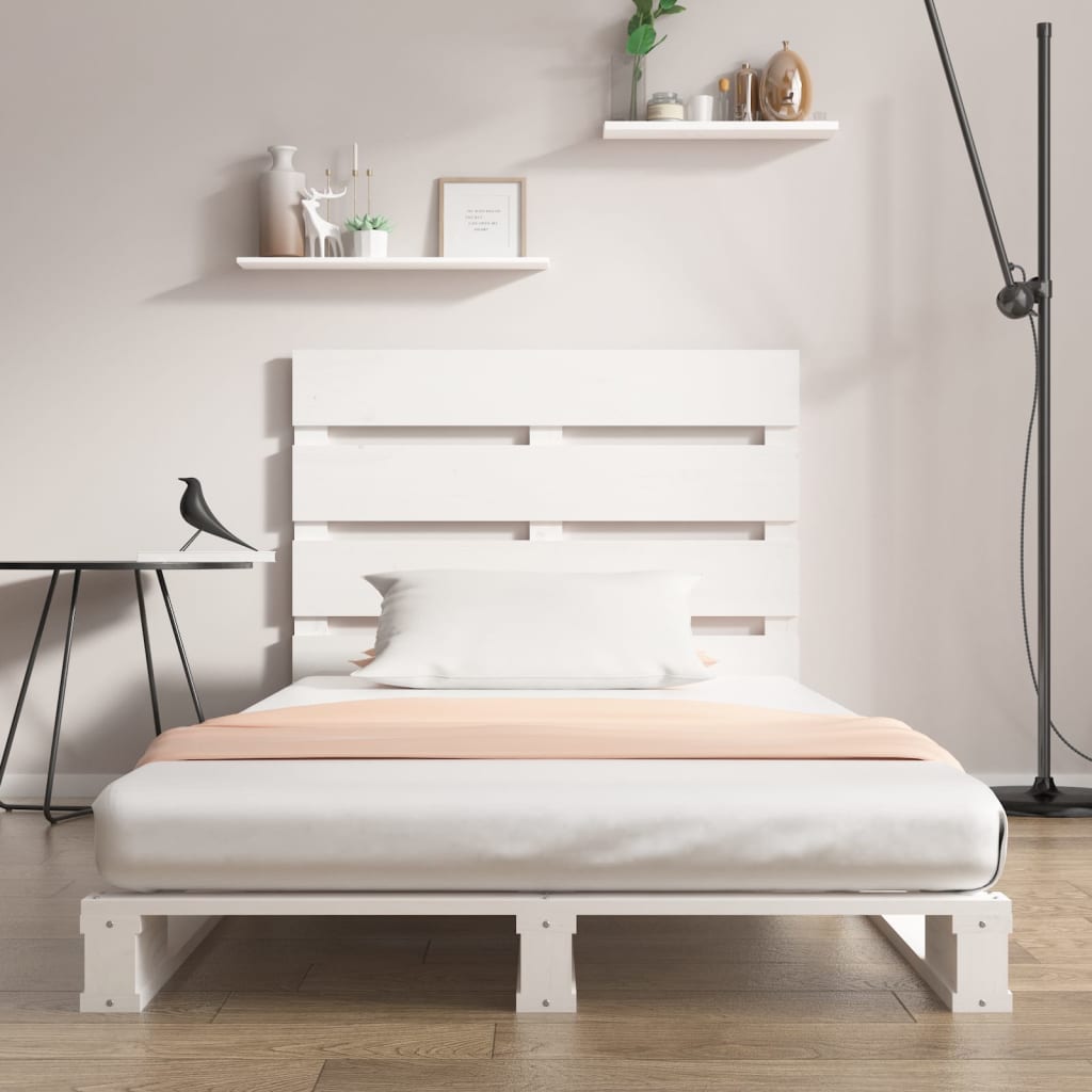 Cadre de lit sans matelas blanc 75x190 cm bois de pin massif - XIOS