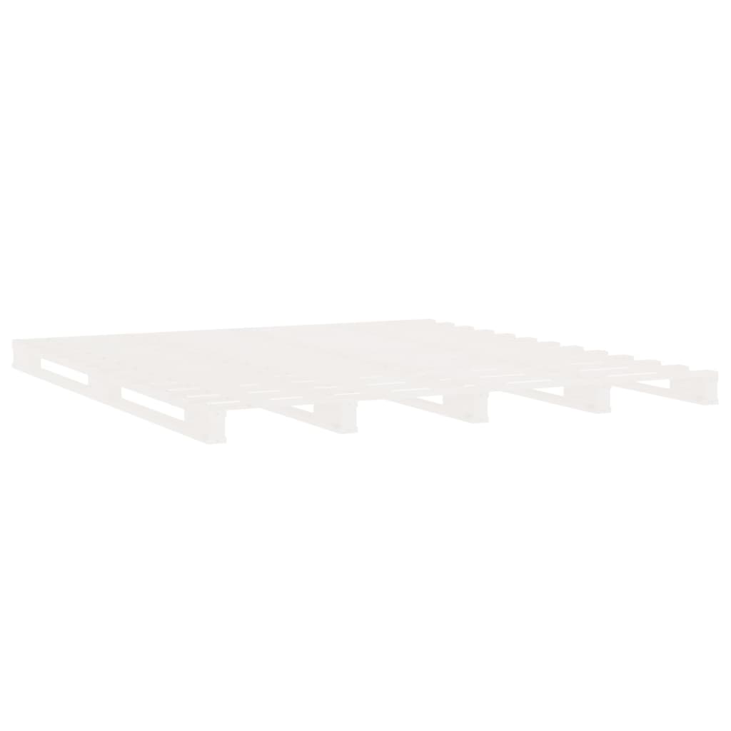 Cadre de lit sans matelas blanc 135x190 cm bois de pin massif - XIOS