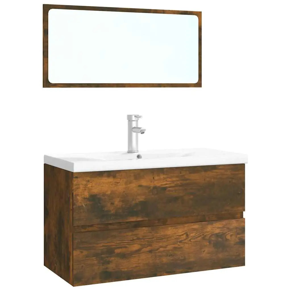 Meubles de salle de bain Chêne fumé Bois d’ingénierie - XIOS