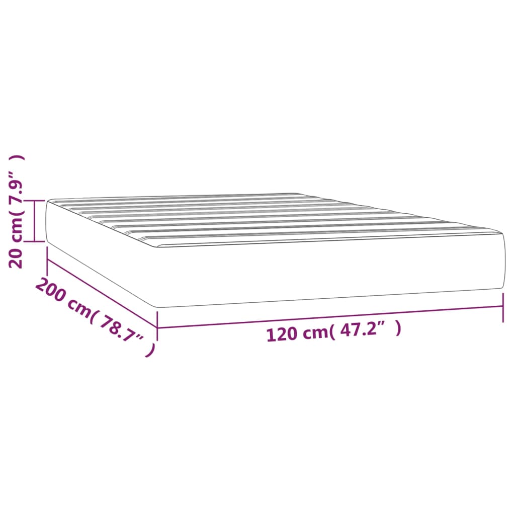Matelas de lit à ressorts ensachés Taupe 120x200x20 cm Tissu - XIOS