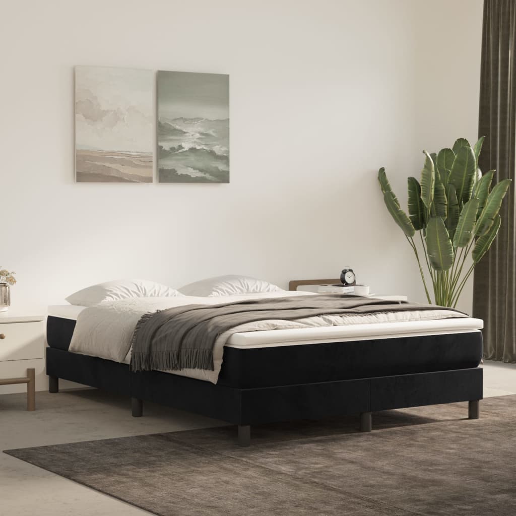Matelas de lit à ressorts ensachés fermeté moyenne Noir 140x190x20 cm Velours - XIOS