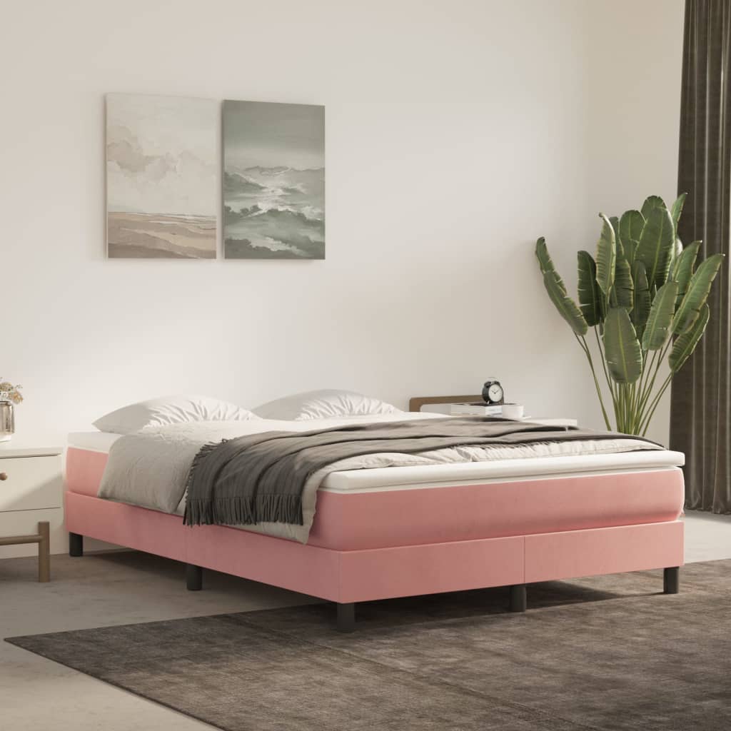 Matelas de lit à ressorts ensachés Rose 140x190x20 cm Velours - XIOS