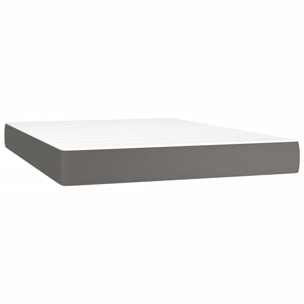 Matelas de lit à ressorts ensachés Gris 140x200x20cm Similicuir - XIOS