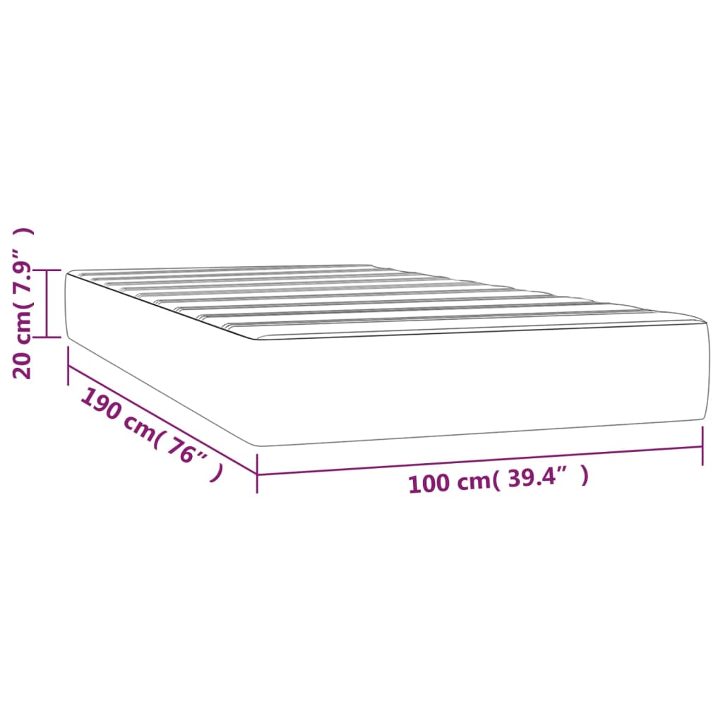 Matelas de lit à ressorts ensachés fermeté moyenne 100x190x20 cm double tissu - XIOS