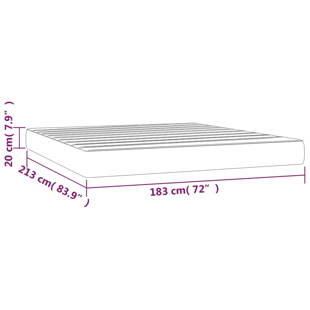 Matelas de lit à ressorts ensachés fermeté moyenne 183x213x20 cm tissu - XIOS