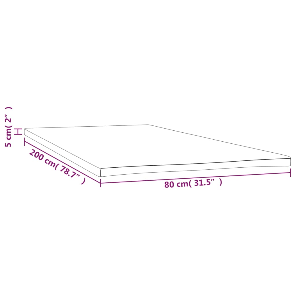 Sur-matelas 80x200x5 cm