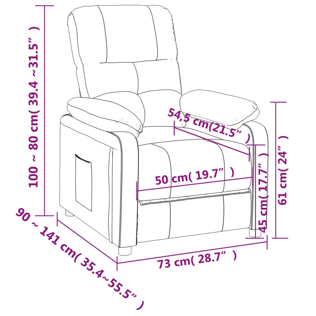 Fauteuil inclinable Gris foncé Tissu - XIOS