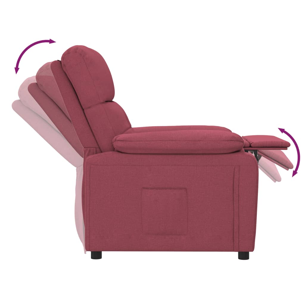 Fauteuil inclinable Rouge bordeaux Tissu - XIOS