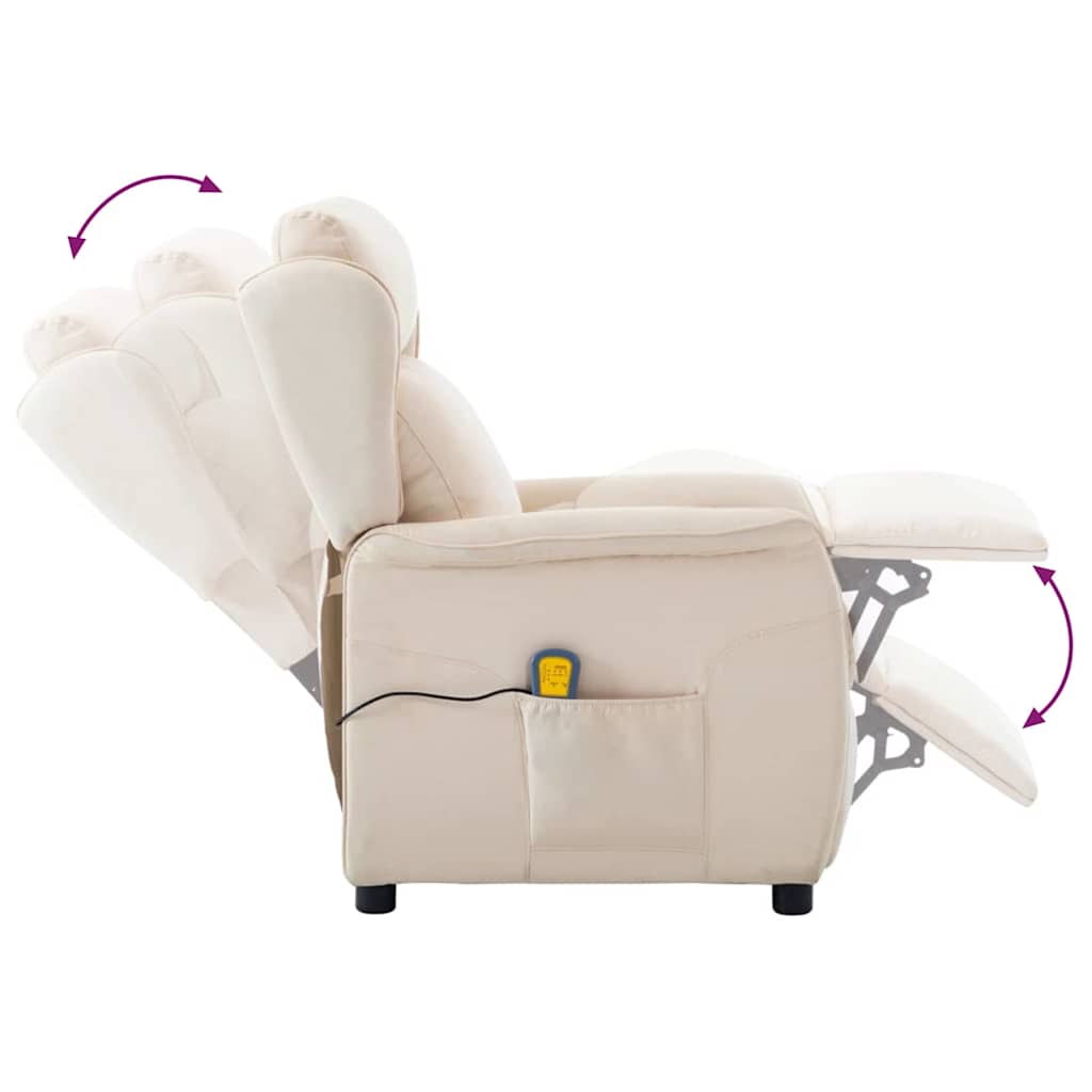 Fauteuil de massage en tissu crème