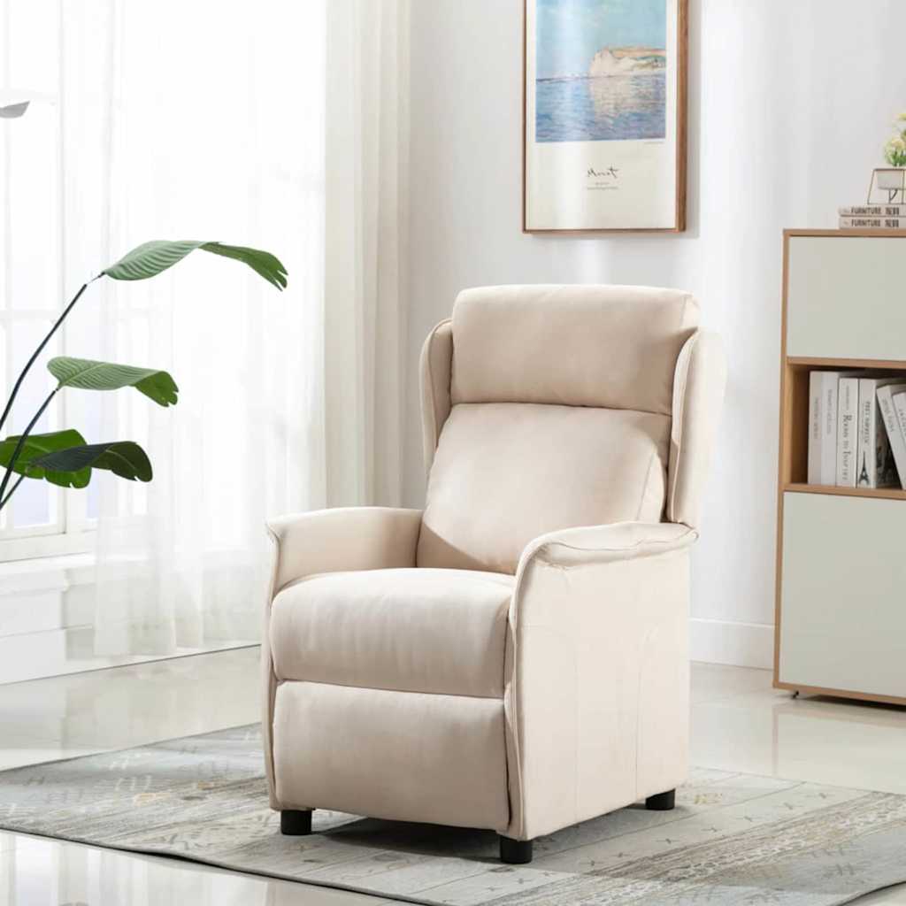 Fauteuil de massage en tissu crème