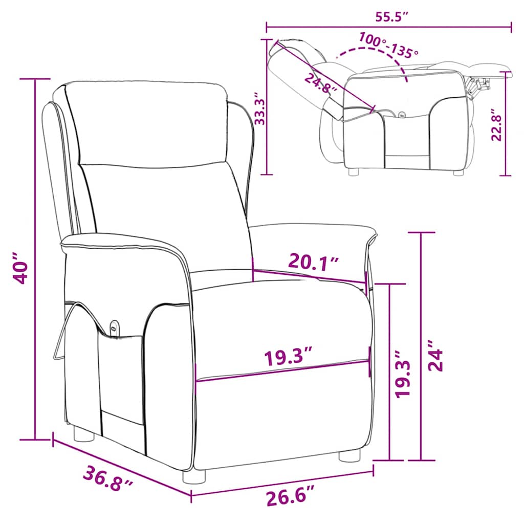 Fauteuil de massage en tissu crème