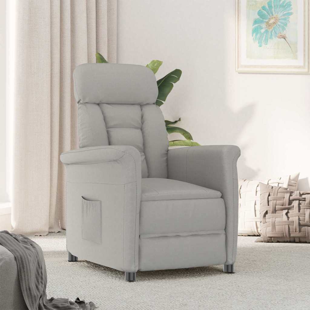 Fauteuil Relax Light Grey Gris clair 70.5 x 96.5 x 95 cm tissu - XIOS