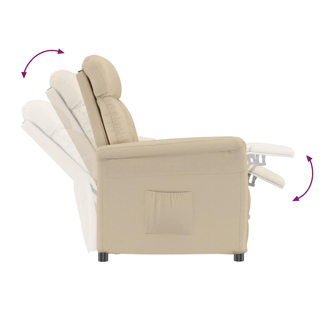 Fauteuil Relax Crème Crème 70.5 x 96.5 x 95 cm Tissu et métal - XIOS