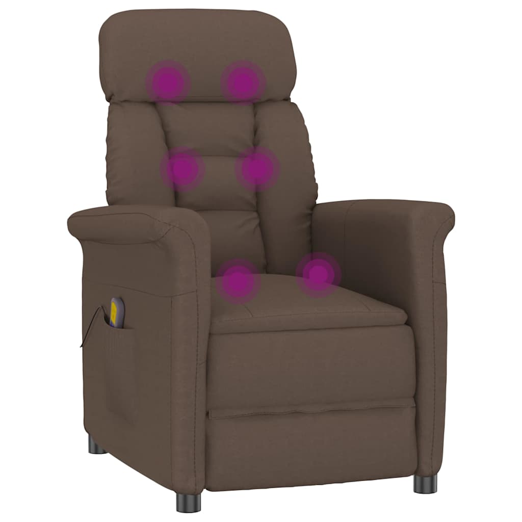 Fauteuil de massage vidaXL en microfibre marron