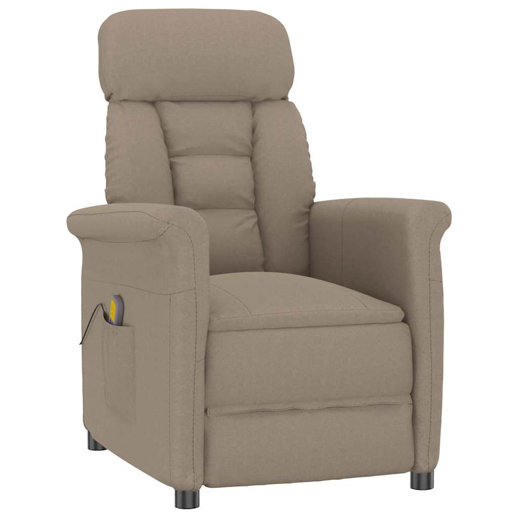 Fauteuil de massage vidaXL en tissu microfibre taupe
