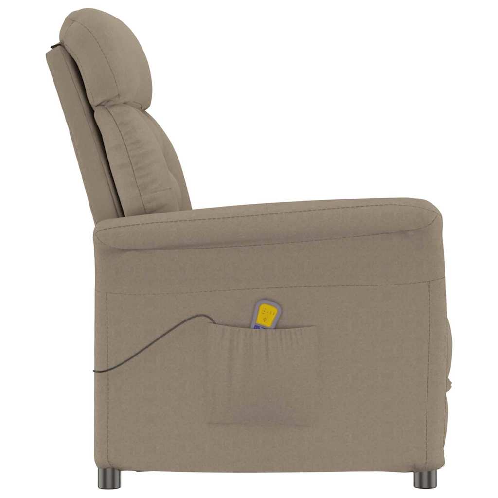 Fauteuil de massage vidaXL en tissu microfibre taupe