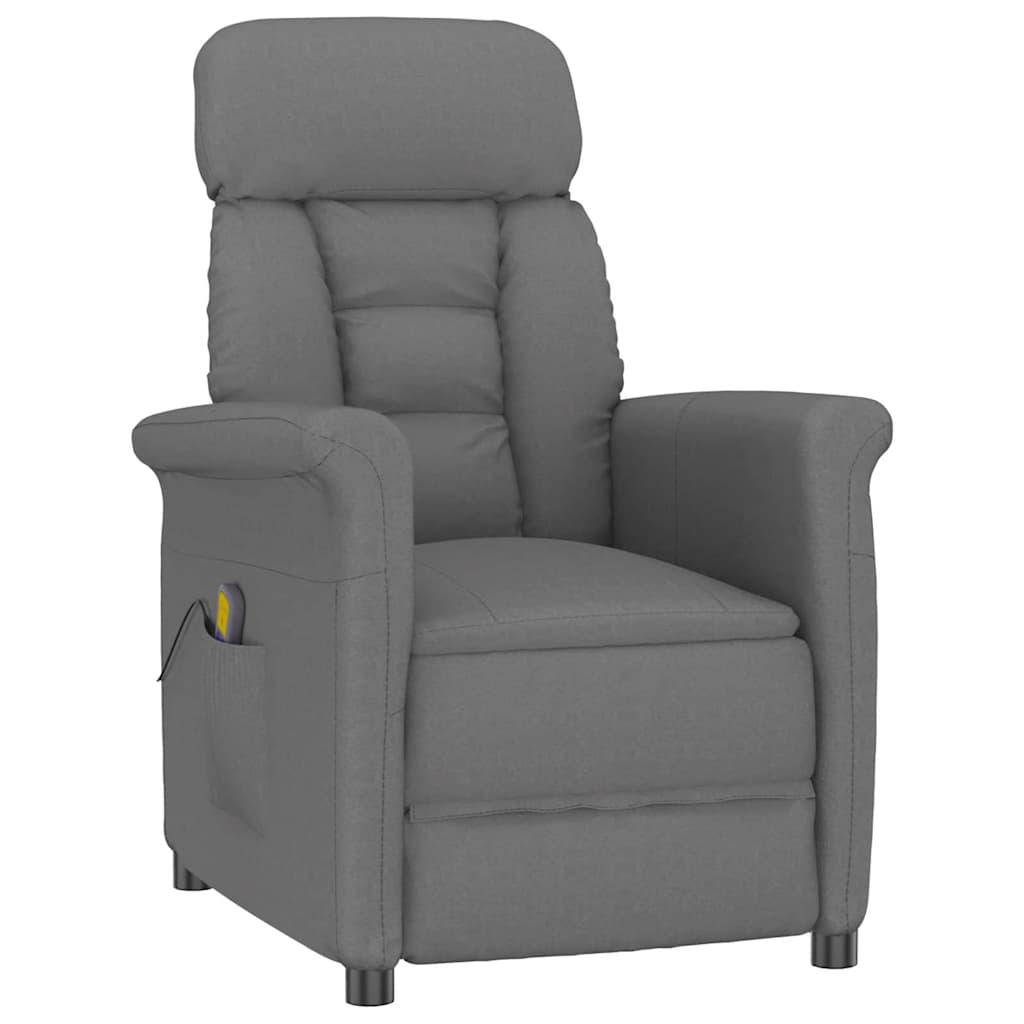 Fauteuil de massage vidaXL en tissu microfibre gris foncé