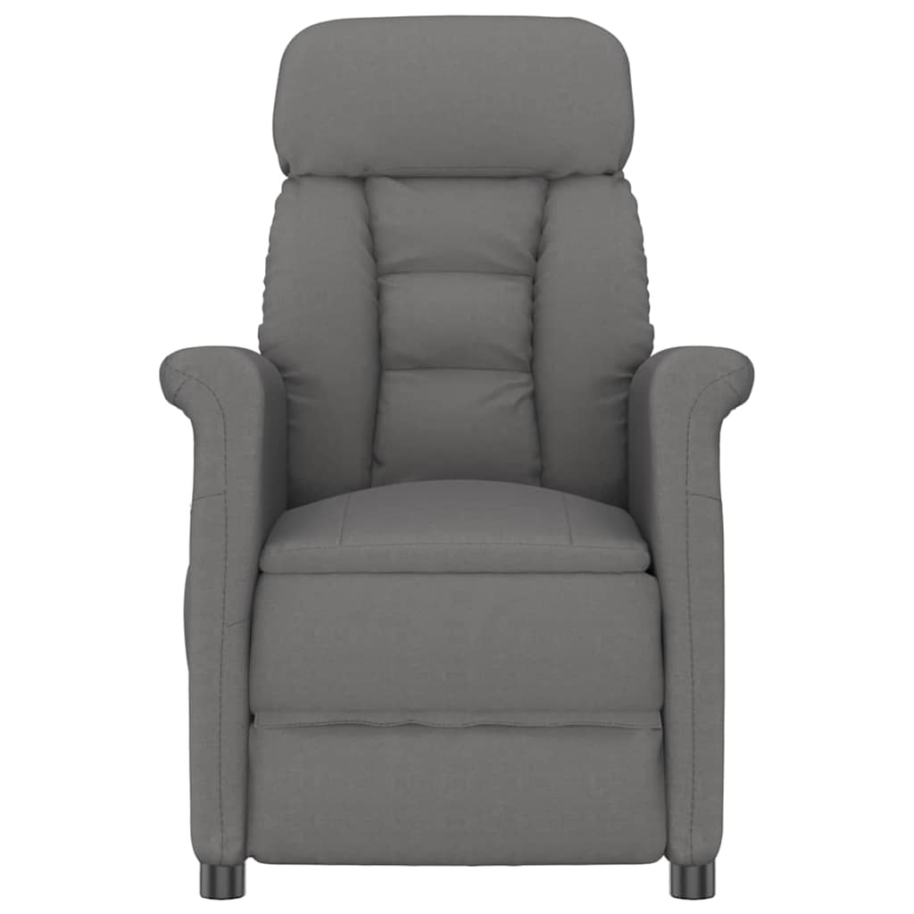 Fauteuil de massage vidaXL en tissu microfibre gris foncé