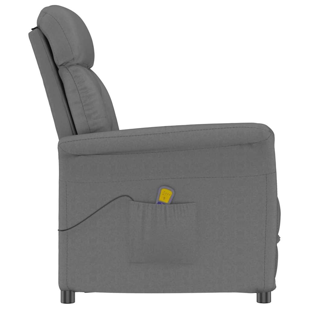 Fauteuil de massage vidaXL en tissu microfibre gris foncé