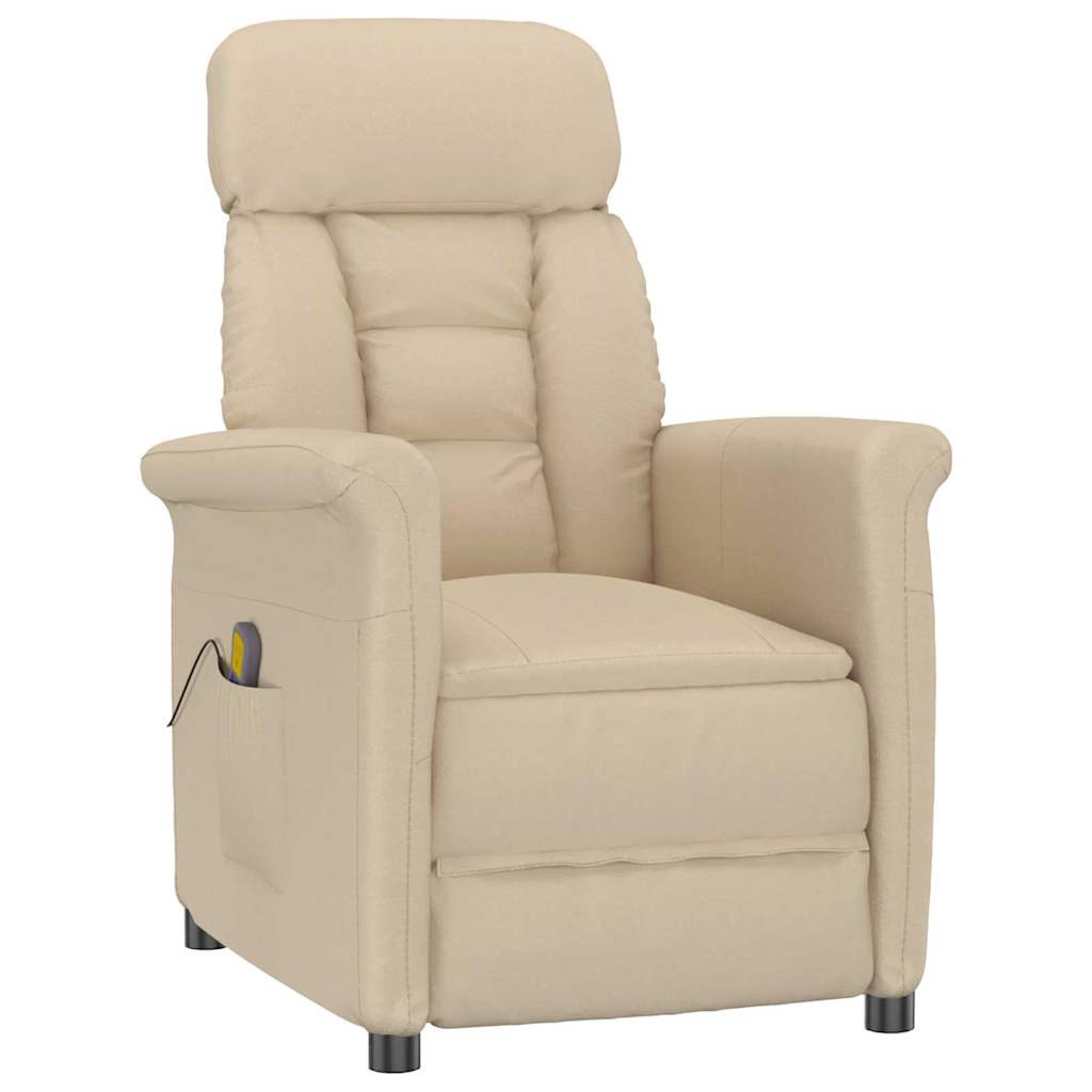 Fauteuil de massage vidaXL en microfibre crème