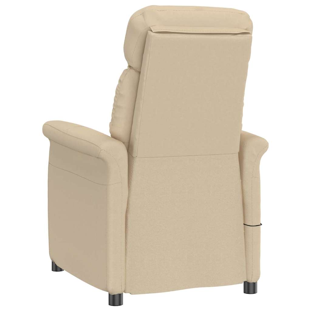 Fauteuil de massage vidaXL en microfibre crème