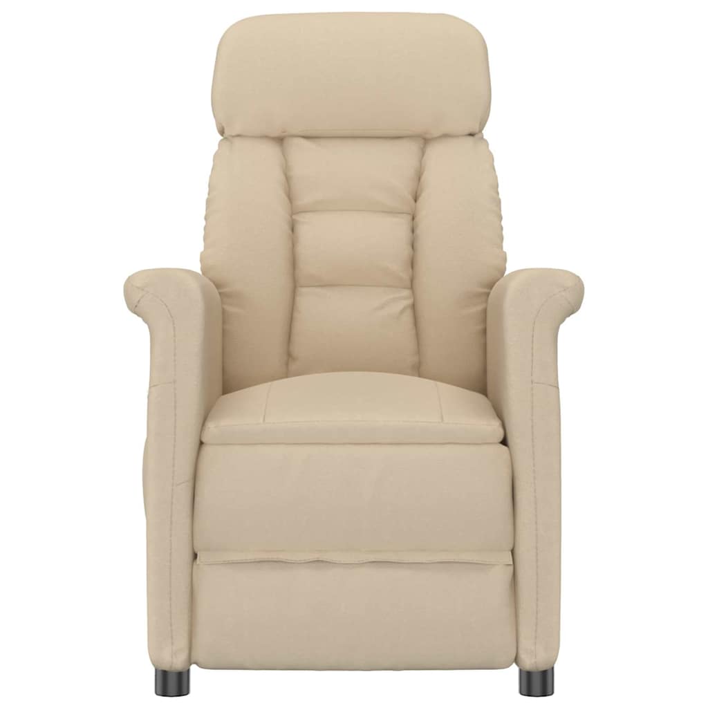 Fauteuil de massage vidaXL en microfibre crème
