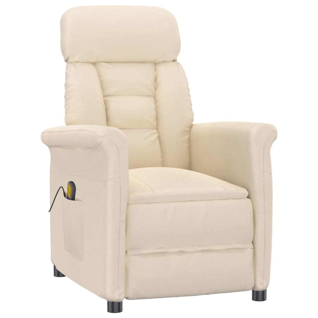 Fauteuil de massage Beige Tissu microfibre Fauteuils électriques vidaXL