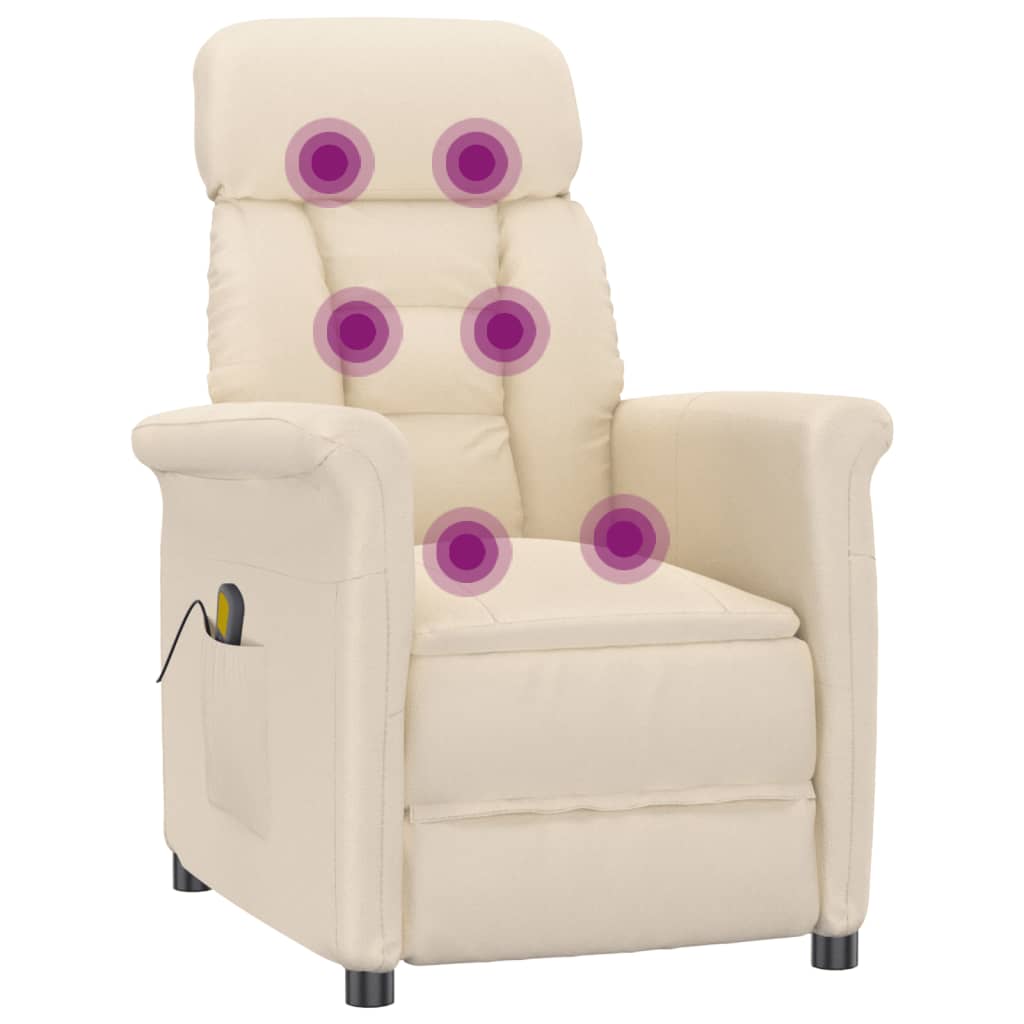 Fauteuil de massage Beige Tissu microfibre Fauteuils électriques vidaXL