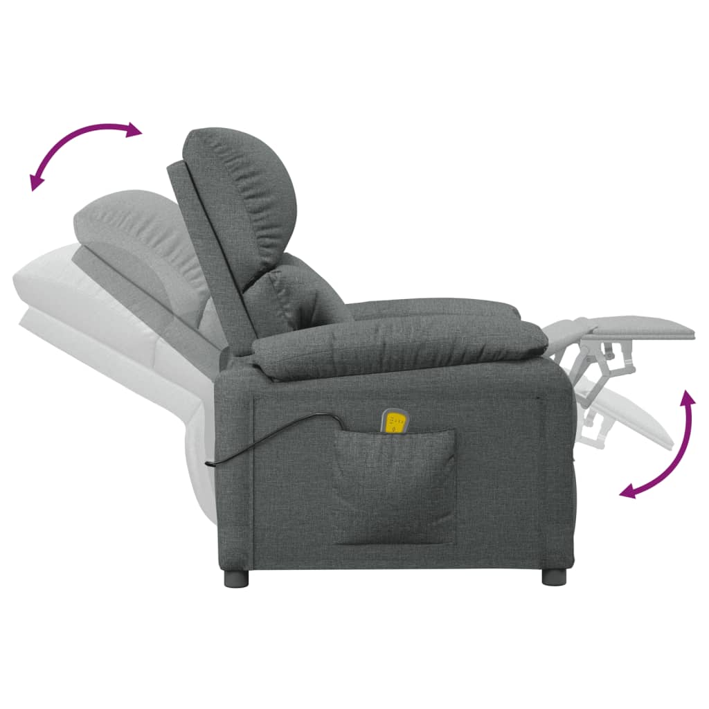Fauteuil de massage Gris foncé Tissu - XIOS