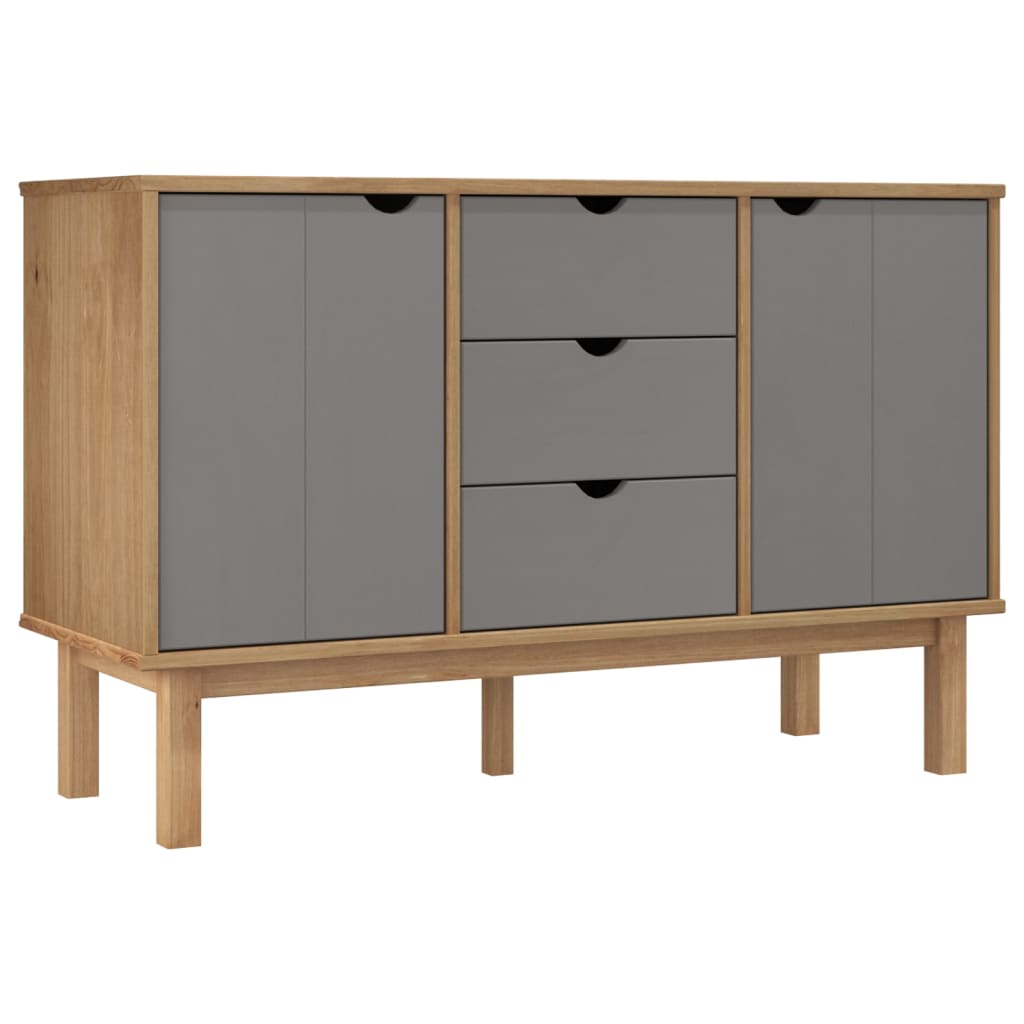 Buffet OTTA Marron et gris 113,5x43x73 cm Bois massif pin - XIOS