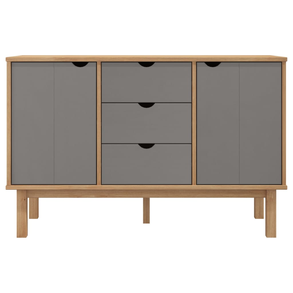 Buffet OTTA Marron et gris 113,5x43x73 cm Bois massif pin - XIOS