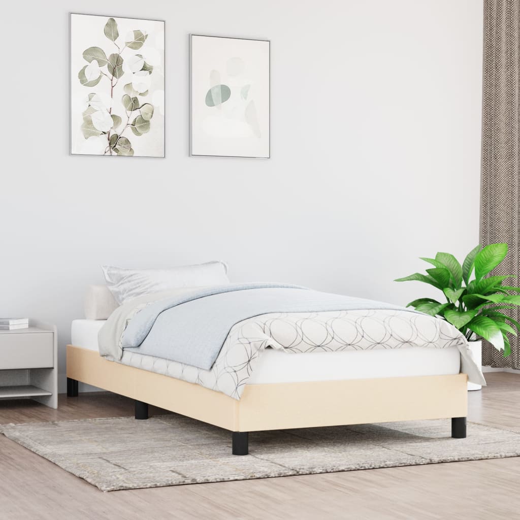 Cadre de lit sans matelas crème 80x200 cm tissu - XIOS