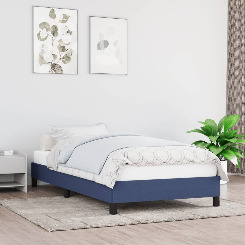 Cadre de lit sans matelas bleu 80x200 cm tissu - XIOS